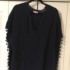 Lilly Pulitzer Navy Vneck short sleeve sweater